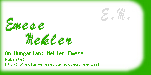 emese mekler business card